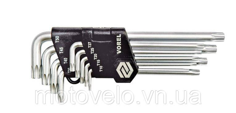 Набір ключів шестигранних Vorel 56478 Тorx CrV 10*50 мм 9 шт