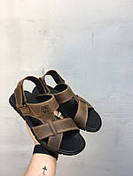Мужские сандали шлепанци трансформеры кожаные летние коричневые оливковые Размер: 40,41,42,43,44,45