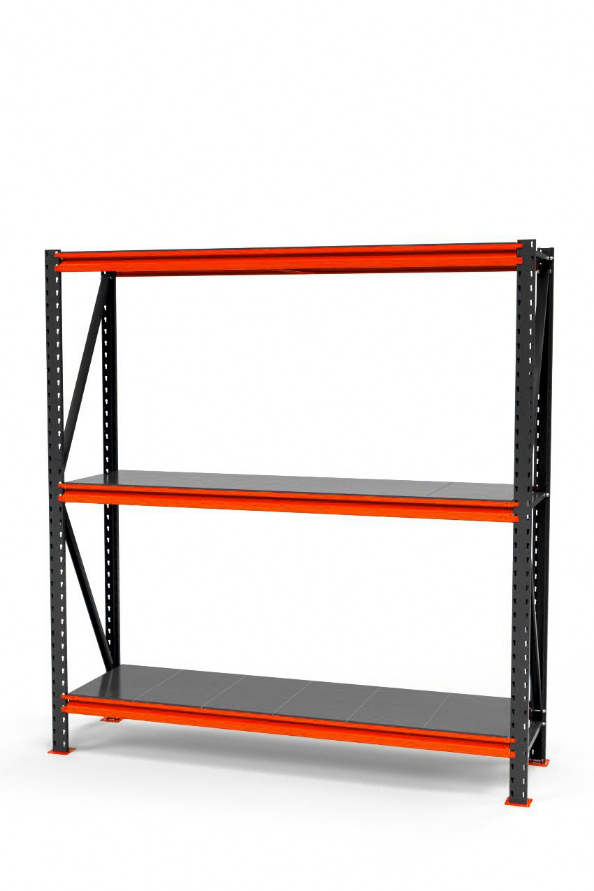 Стелаж для складу, архіву, магазину. SN п. 2000х1720х500 мм RAL 7024 3 яруси полиця набірна, фото 1