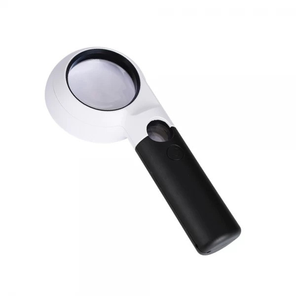 Лупа ручна NO.CH55-8L з LED-спід., 7х діам-55мм +20х діам-21мм