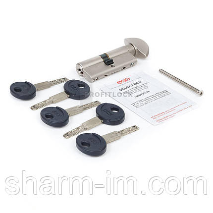 AGB Циліндр DСK 80 мм кл-пів. 40х40 матовий нікель, фото 1