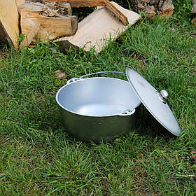 Казан алюмінієвий Преміум 8 л. Алюмінієвий казанок для приготування на відкритому вогні. Алюмінієвий посуд