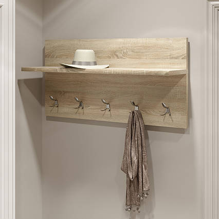 Вішак для одягу з гачками в передпокій Соната дуб сонома 80х16.6х40 см Еверест