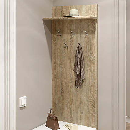 Настінний вішак для верхнього одягу в передпокій Соната дуб сонома 60х16.6х130 см Еверест