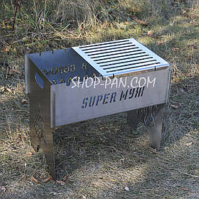 Решітка-стіл для мангалу з нержавіючої сталі 31x31см: міцна, розбірна конструкція