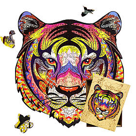 Середній Фігурний Дерев'яний Пазл Woods Story Тигр (Володар Джунглів) L