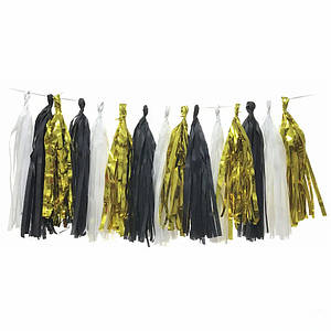 Набір пензлика тассел 3 кольори | Чорний білий золото