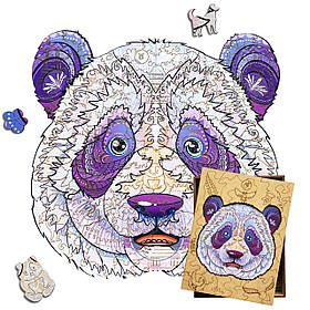 Середній Фігурний Дерев'яний Пазл Woods Story Панда (Дивовижна Панда) L