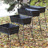 Мангал-чемодан 3 мм на 12 шампурів, розкладний, жаровня гриль. Компактний мангал зі сталі для пікніка, фото 10