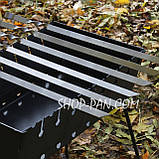 Мангал-чемодан 3 мм на 12 шампурів, розкладний, жаровня гриль. Компактний мангал зі сталі для пікніка, фото 9