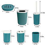 Набір із 6 аксесуарів для ванної кімнати — тримач для зубної щітки, чашка для зубної щітки, фото 3