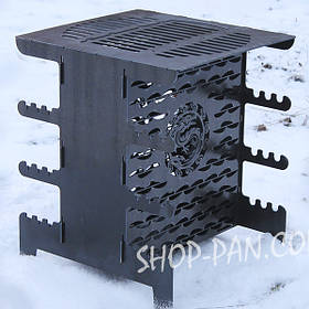 Мангал вертикальний розбірний 3мм сталь + гравіювання в подарунок, для дачі та пікніка