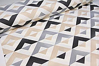 Декоративная однотонная ткань с тефлоном для штор скатертей покрывал Турция Модерн бежевый, серый, черный