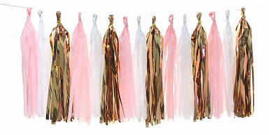 Набір пензлика тассел 3 кольори | Ніжно-рожевий Білий Золото