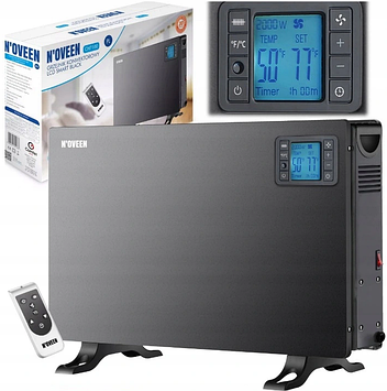 Конвекторний нагрівач 22 м2, 2 кВт Noveen CH7100 LCD SMART: таймер, пульт, терморегулятор, Польща Shopolife