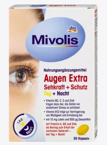 Mivolis Augen Extra Sehkraft + Schutz, Tag + Nacht Вітаміни Міволіс для очей та зору "День + Ніч", фото 1