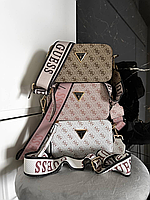 Женская брендовая сумка Guess Гуес, сумка через плечо, сумка с логотипом, сумка на ремешке