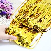 Шторка завіса з фольги для фотозони золота 1х2 м, декоративна шторка фольгована золото