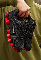 Мужские кроссовки Nike Shox LT Black\Red (чёрные с красным) спортивные массивные комбинированные кроссы I1243