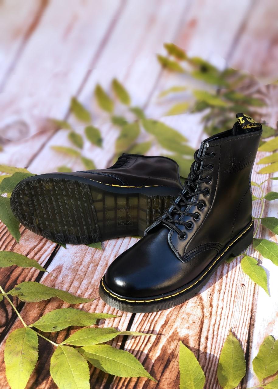 Женские ботинки Dr.Martens 1460 Black (чёрные) стильные весенне-осенние сапоги на шнуровке PD6926 house - фото 3 - id-p1823496821