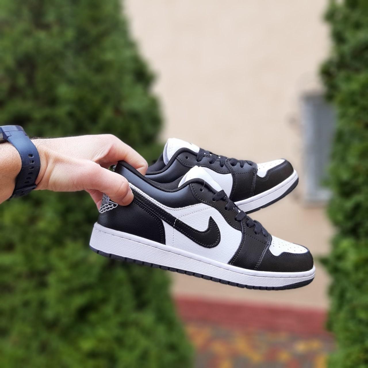 Чоловічі кросівки Nike Air Jordan (чорні з білим) низькі спортивні кеди О10806 top, фото 1