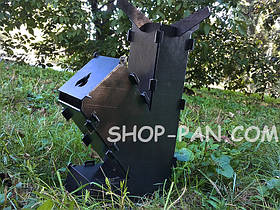 Турбо піч для кемпінгу велика розбірна. Ракетна піч туристична похідна 450мм, 10кг.