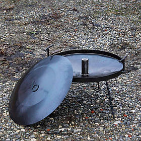 Сковорода з диска борони 50см з отвором для диму, товщина 4мм, вага 10кг