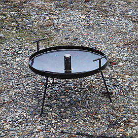 Сковорода з диска борони 40см з отвором для диму, товщина 4мм