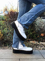 Женские ботинки Dr. Martens Jadon White (белые) демисезонные сапоги на платформе PD4799 37 cross