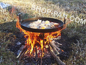 Сковорода з диска борони 30см, ручки, що знімаються, ніжки 23см, сталь 4мм, для багаття, пікніка