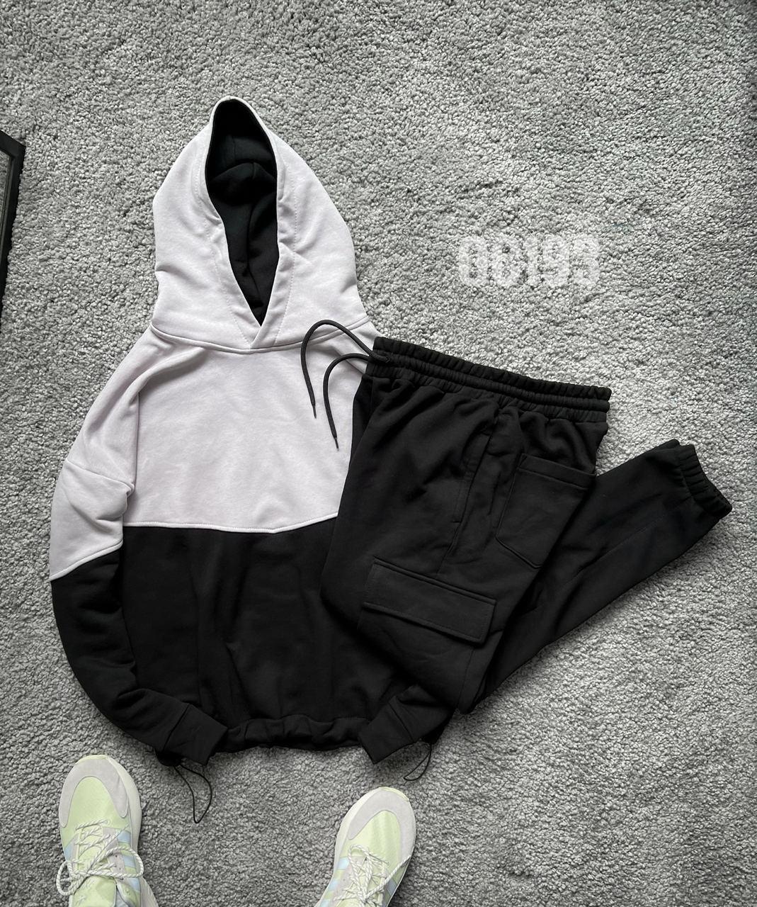 Мужской костюм штаны и худи (черный) ос193 молодежный спортивный ...