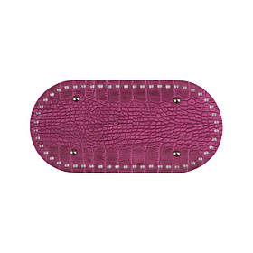 Дно сумки овальне з ніжками (25*12 см), колір Фуксія рептилія