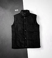 Мужская стильная жилетка (черная) Ng20 классная демисезонная одежда без капюшона для парней M тренд