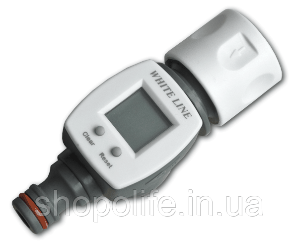 Лічильник води з конектором та ніпелем, WHITE LINE, WL-3100 Shopolife, фото 1
