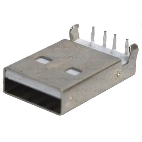 Штекер USB, тип A, монтажний, кутовий, 1уп-50шт