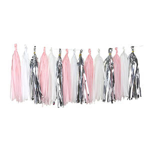 Набір пензлики тассел 3 кольори | Ніжно-Рожевий Білий Срібло