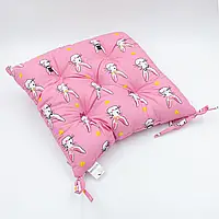 Подушка для стільця Бязь Принт 17-0528 Bunnies pink MirSon 40х40 см