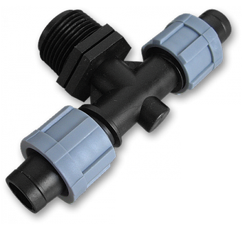 Трійник крапельна стрічка х2 / різьба зовнішня 1/2", DSTA06-12L Shopolife