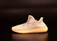 Женские кроссовки Adidas Yeezy Boost 350 (светло-розовые) полностью рефлективные модные кроссы К14277 top