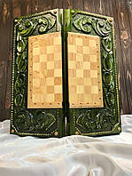 Шахи, шашки, нарди - гральний набір 3 в 1 із дерева, 55*25*7см, арт.191412