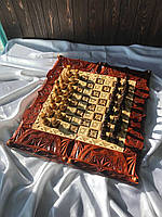 Шахматы, шашки, нарды - игральный набор 3 в 1 из дерева, 55*25*7см, арт.191416