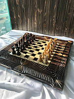 Шахматы, шашки, нарды - игральный набор 3 в 1 из дерева, 60*30*10см, арт.191002