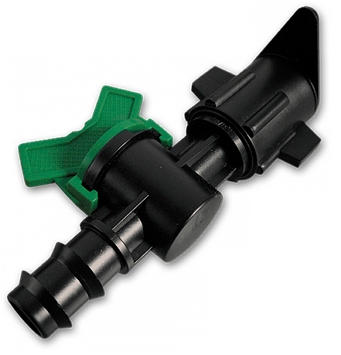 Старт-конектор в плаский шланг з мінікраном / штуцер для трубки 16мм, DSWZ15-16L Shopolife