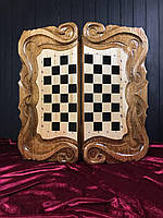 Шахи, шашки, нарди - гральний набір 3 в 1 із дерева, 59*27*9см, арт.191008