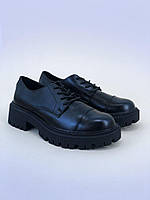 Женские туфли Balenciaga Strike Veterlaarzen (чёрные) удобная стильная обувь на невысокой платформе PD6389 39