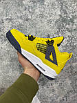Чоловічі кросівки Nike Air Jordan Retro 4 Lightning (жовті з чорним) низькі яскраві спортивні кроси I1261 top, фото 6