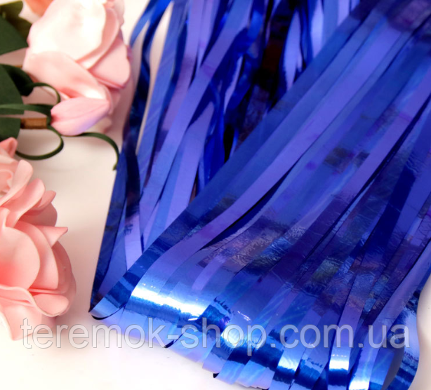 Шторка темно-синя фольгована для фотозони 1х3 метра, фото 1