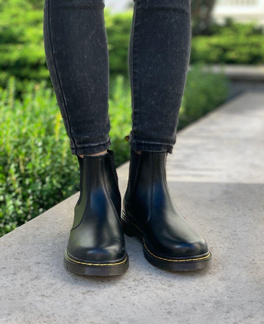 Женские ботинки Dr. Martens Chelsea Black (чёрные) низкие модные стильные демисезонные челси PD2057 тренд - фото 2 - id-p1823533264