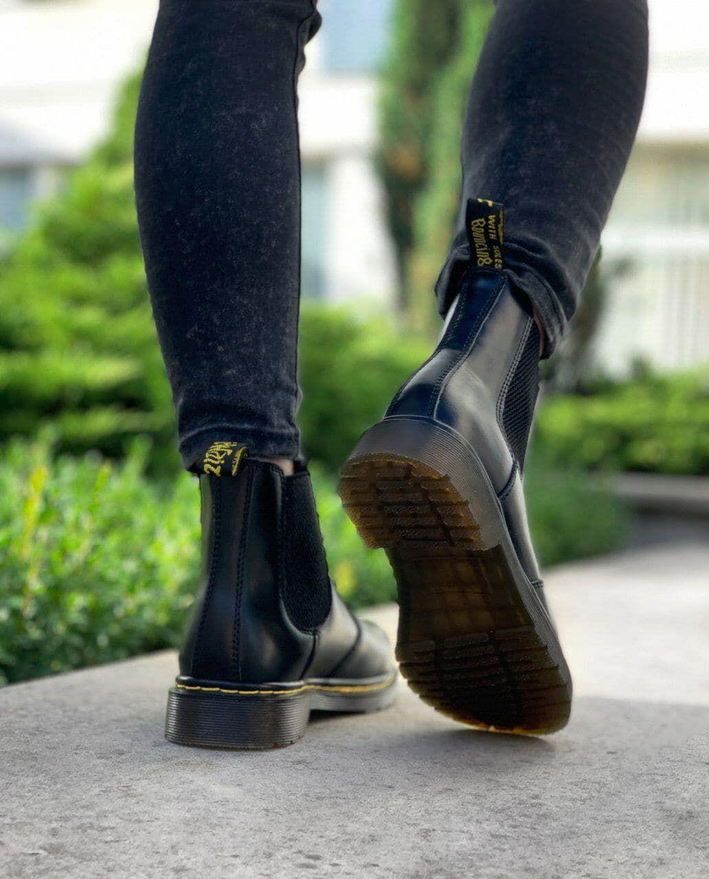 Женские ботинки Dr. Martens Chelsea Black (чёрные) низкие модные стильные демисезонные челси PD2057 тренд - фото 5 - id-p1823533264