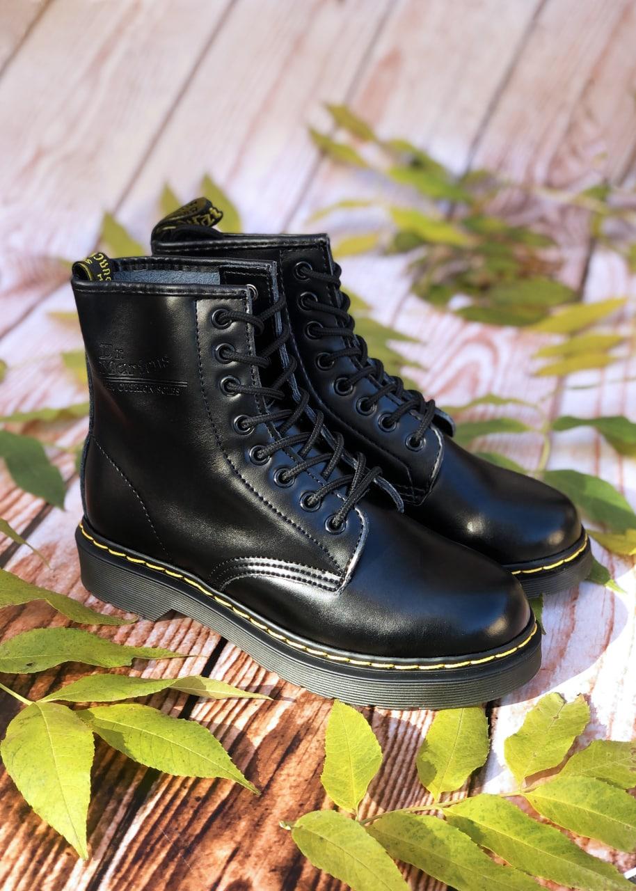 Женские ботинки Dr.Martens 1460 Black (чёрные) стильные весенне-осенние сапоги на шнуровке PD6926 тренд - фото 4 - id-p1823533269